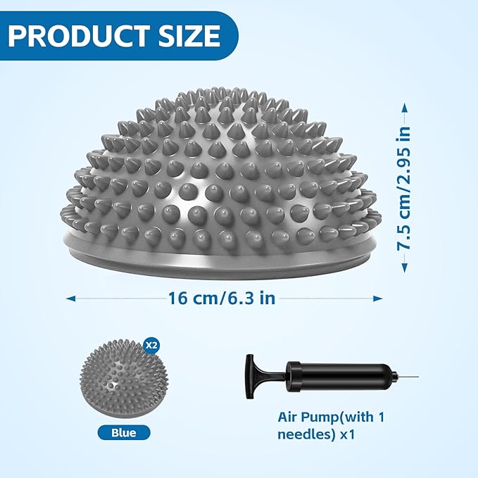 Wobble Cushion Set for Sensory Kids and Balance Training - Disc Plus 4 Pods, Board With Pump, Inflatable Stepping Pads for Adults