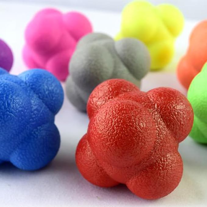 Hand Eye Coordination Equipment Training Reaction Balls with 6 Sides Speed and Agility Training Reflexes Reaction Balls