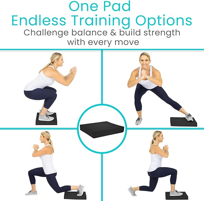 Vive Balance Pad - Foam Large Yoga Mat Trainer for Physical Therapy, Stability Workout, Knee and Ankle Exercise, Strength Training, Rehab - Chair Cushion for Adults, Kids, and Travel