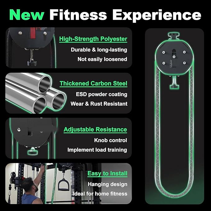 Resistance Trainer Machine, Endless Rope Trainer, 30KG/66LBS Max Adjustable Resistance, Suspension Endless Rope Pulley System, 4m Closed-Loop Nylon Rope, for Interval Resistance Training Red
