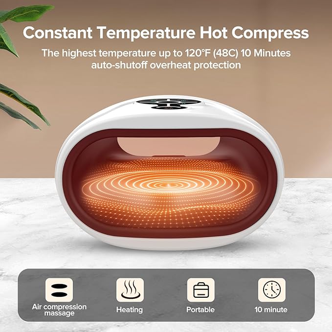 AERLANG Hand Massager,Valentines Day Gifts for Her Him Birthday Gifts for Women Mom Hand Massage Machine with Heat and Compression Cordless Electric Hand Massager for Arthritis and Carpal Tunnel