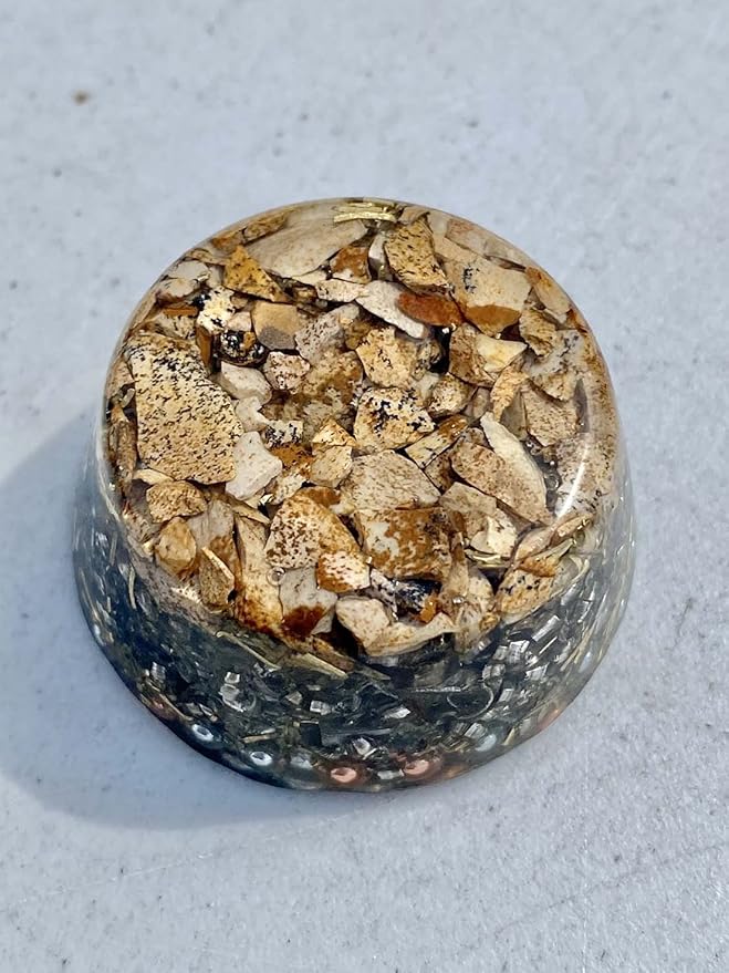 Jasper Picture Orgone Generator Energy Accumulator 528Hz/7.83Hz/Advance Harmonics Many Beautiful Ingredients and Colors!! (Jasper Picture)