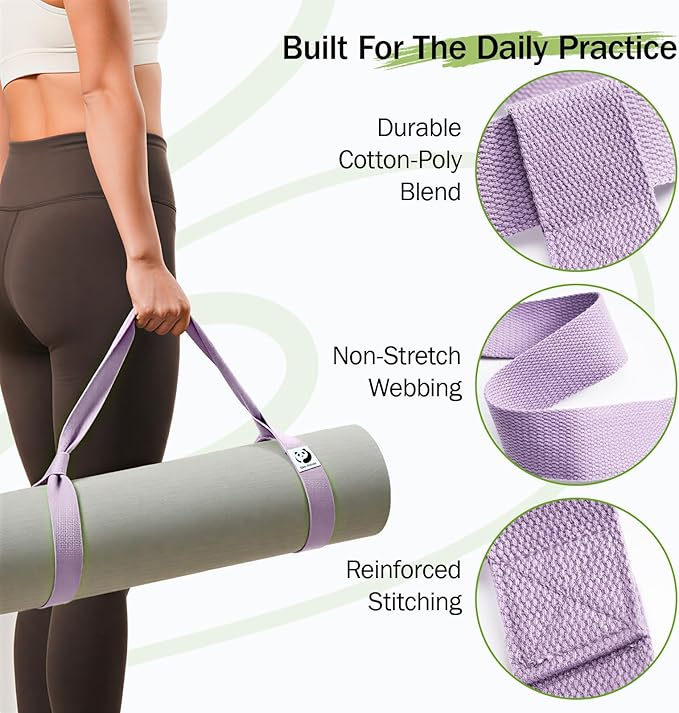 Slim Panda Yoga Mat Straps for Carrying, Adjustable Yoga Mat Carrier Sling Fits All Mats(Mat Not Included)