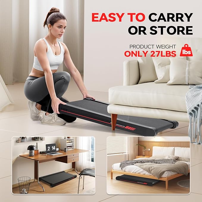 Sperax Walking Treadmill Pad with APP, 3 in 1 Under Desk Treadmill, 400W Low Noise Walking Vibration Pad with Remote Control,Portable Treadmills for Home Office