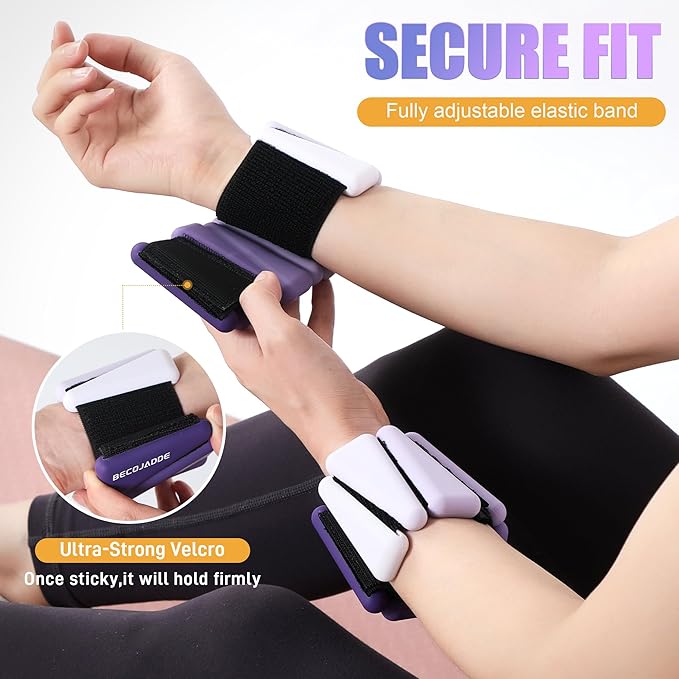 Ankle Weights for Women Wrist Weights Set of 2 (1 lb/2 lb Each) Adjustable Arm Leg Weight for Womens Men Suitable for Walking Swimming Running Pilates Yoga Gym