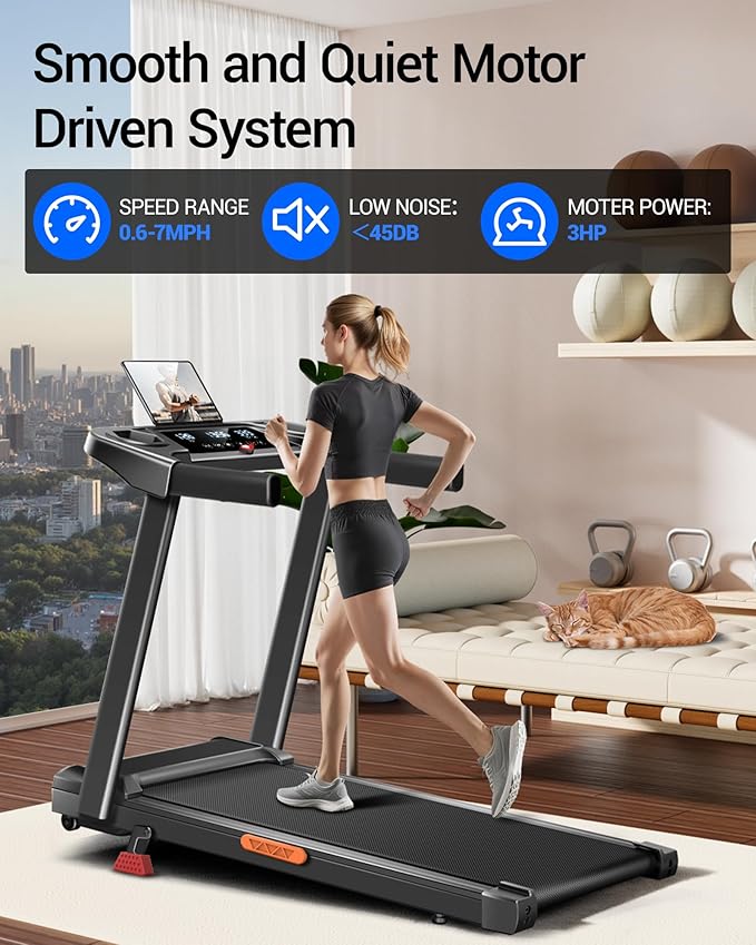 Treadmill with 15% Incline, 3-in-1 Portable Treadmills for Home and Office, Foldable Treadmill with Handles, 3.0HP Quiet Brushless Walking Pad Treadmill with Triple Display,300 LBS Weight Capacity