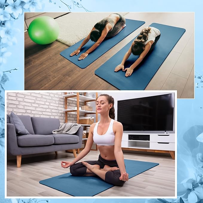Timgle 6 Pack Yoga Mats Bulk 68 x 24 Inches Non Slip Exercise Yoga Mat 4 mm Thick Anti Slip Tear Resistant Sports Gym for Fitness Stretching Home Workout and Studio