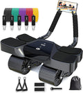 Ab Roller Home Gym Equipment – 4 Wheels Ab Wheel Muscle Roller with LCD Screen, 5Pcs Resistance Bands, Ankle Straps, Door Anchor, Handles, Travel Bag – Comfortable Elbow Support with Non-Slip Handles