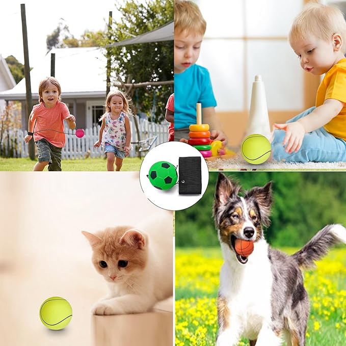 ZUYEE 4/8/16/32 Pack Wrist Return Ball 1.85 Inch Sports Wrist Balls On A String Rubber Rebound Balls (Basketball, Baseball, Soccer) Wristband Toy for Children Kids Gift Exercise or Play