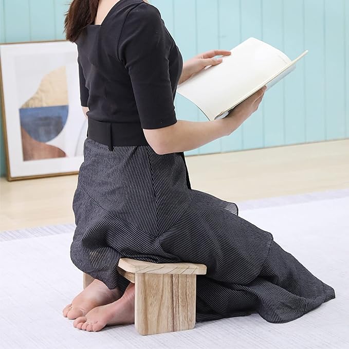Kneeling Meditation Bench - 39.5 * 19.5 * 16Cm, Foldable Ergonomic Solid Wood Yoga Bench, Ergonomic Prayer Stool, Relieve Fatigue and Build Up Body