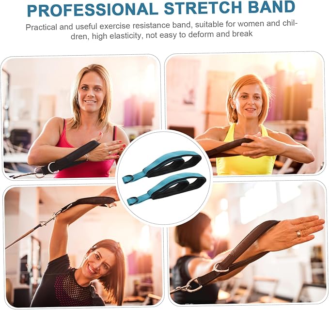 Mikikit Workout Band Flexibility Thick Gym Straps Gymnastics Yoga Belt Pilates Straps Blue Stretching Stretch