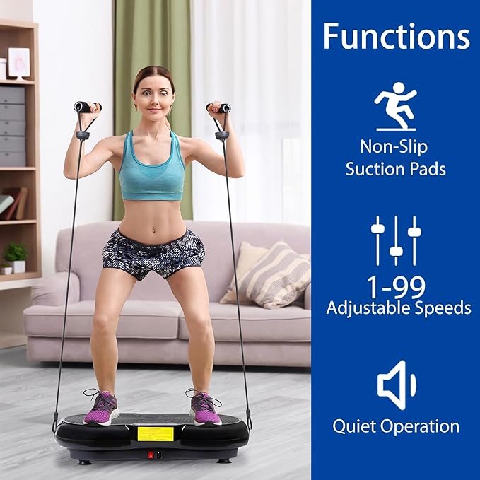 ZENY Vibration Plate Exercise Machine, Whole Body Workout Vibration Fitness Platform for Weight Loss, Toning Wellness, Home Gym Equipment
