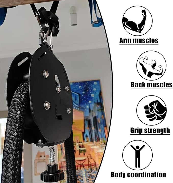 Endless Rope Trainer | Adjustable Resistance Trainer Machine | Suspension Portable Cable Pulley System | Closed-Loop Nylon Rope | Home Gym Pulley System for Interval Resistance Training