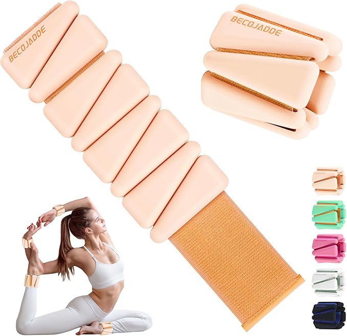 Ankle Weights for Women Wrist Weights Set of 2 (1 lb/2 lb Each) Adjustable Arm Leg Weight for Womens Men Suitable for Walking Swimming Running Pilates Yoga Gym