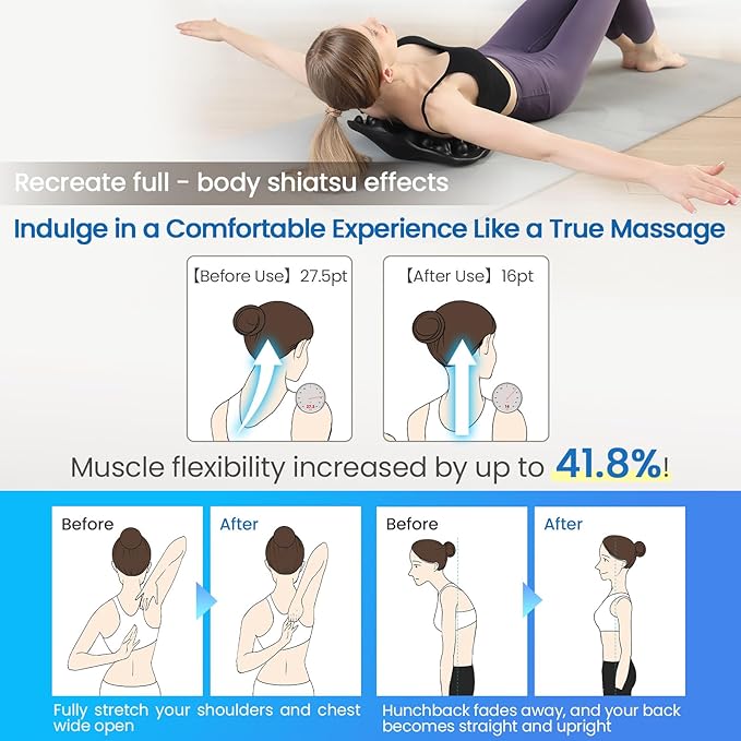 Shoulder Blade & Trapezius Trigger Point Massager, Upper Back Stretcher for Shoulder Back Pain Relief, Posture Correction & Muscle Relaxation, Ideal Gift for Men and Women