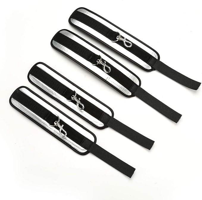 Sovyime Expandable Spreader Bar with 4 Adjustable Straps Set Training Tools Home Yoga Sports Gyms - Gift Box Set(Silver+Grey Kit)