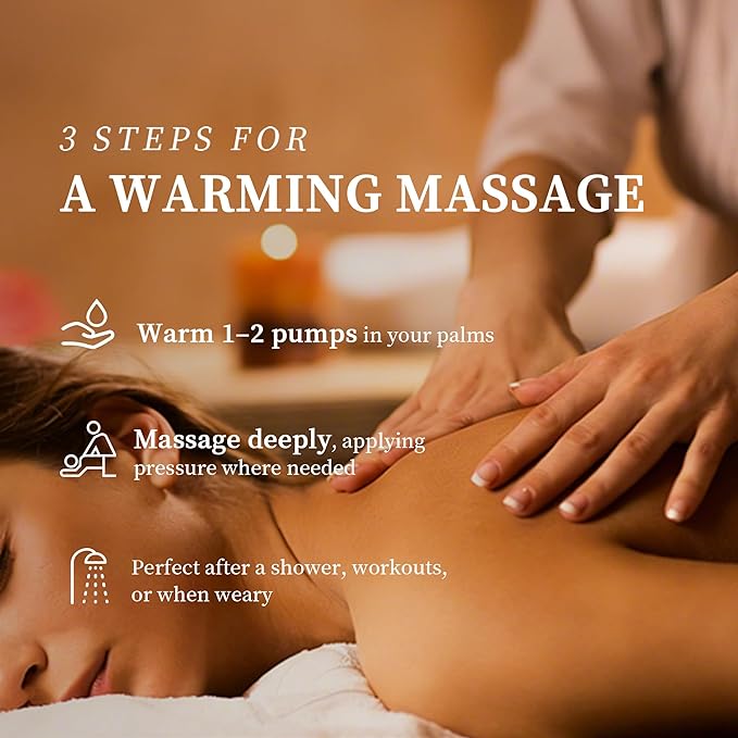 Warming Body Massage Oil for Sore Muscle Massage Therapy 10 Fl Oz, Massage Oils for Deep Muscle Relaxing & Joint Comfort, Body Oil Infused with Ginseng, Galangal & Mugwort, All Skin Types Men & Women