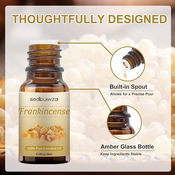 Sedbuwza Frankincense Essential Oil, Pure Organic Frankincense Fragrance Oil for Diffuser, Humidifier, Soap, Candle, Perfume