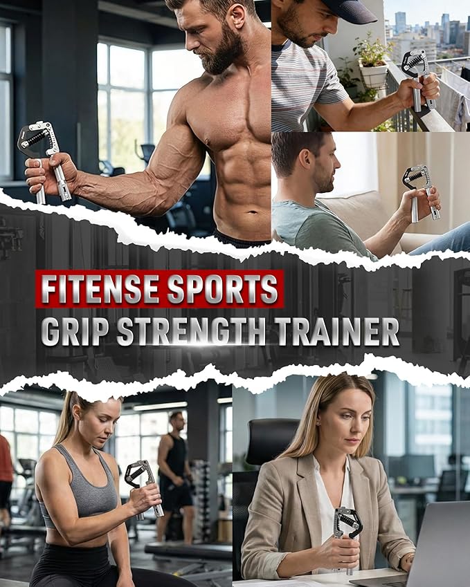 Grip Strength Trainer - Adjustable Hand Gripper Strengthener 8 Levels 50-225 lbs with Counter, Hand Grip Exerciser Wrist Strengtheners, Forearm, Finger & Hand Strength Training for Athletes, Climbers & Rehabilitation
