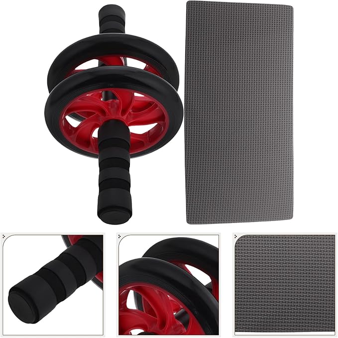 FUOYLOO Ab Roller Wheel Silent Red Abs Trainer for Home and Outdoor Core Workout Fitness Equipment Universal Abdominal Muscle Strengthening Exercise Wheel