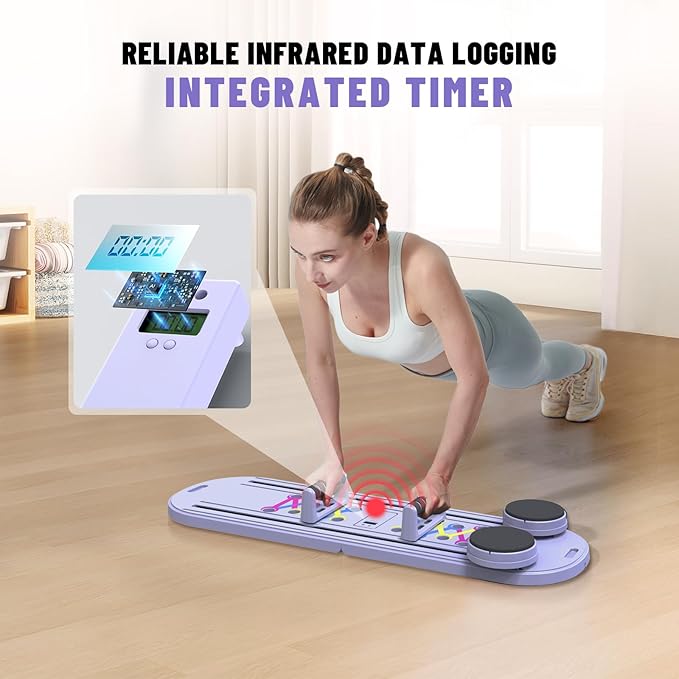 Maksone Pilates Board - 6-in-1 Foldable Pilates Reformer for Home, Purple Pilates Equipment with Sliding Function - Lightweight Core Trainer for Women(Purple)
