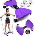 Waist Twister Ab Machine, 330 lbs Capacity, Noiseless Anti-Slip Twist Board with Resistance Bands, Adjustable Tension Knob & Foot Massage, Digital Display Tracks Time, Reps & Calories, Home Core Trainer for Men & Women