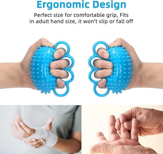 Hand Exercise Ball Finger Therapy Ball - Grip Strengthening, Improve Flexibility, Squeeze Stress Relief Balls, Resistance Strength Trainer for Hand