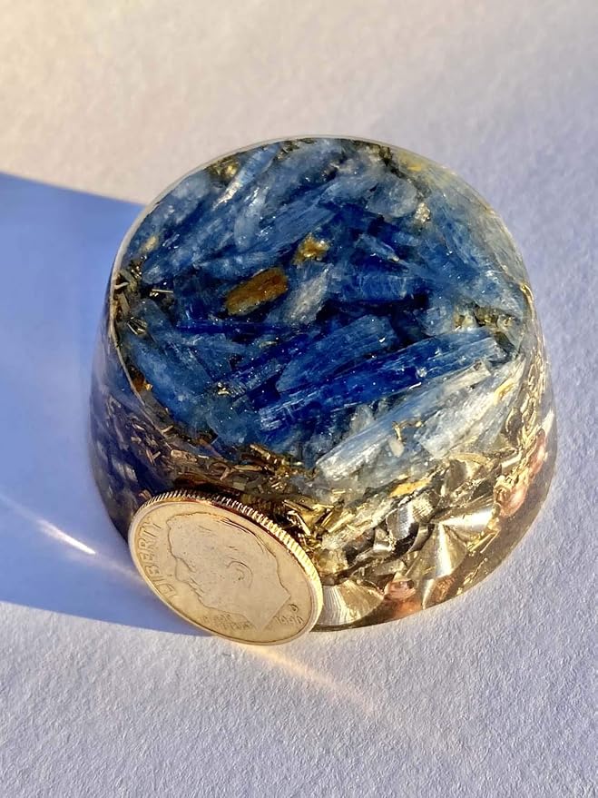 Blue Kyanite Orgone Generator Energy Accumulator 7.83Hz/432Hz/528Hz/Advance Harmonics Many Beautiful Ingredients! (Blue Kyanite)
