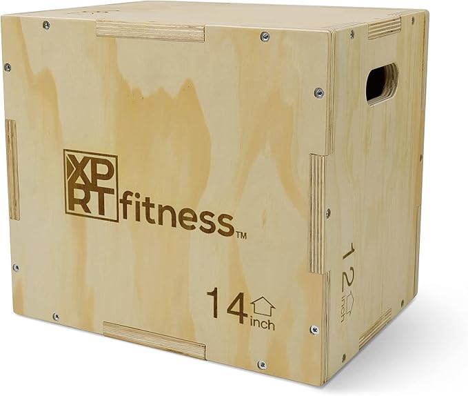 XPRT Fitness 3-in-1 Wooden Plyo Box for CrossFit Jump Training, Plyometric Exercise Box with Multiple Heights, Heavy-Duty Jump Box for Home Gym