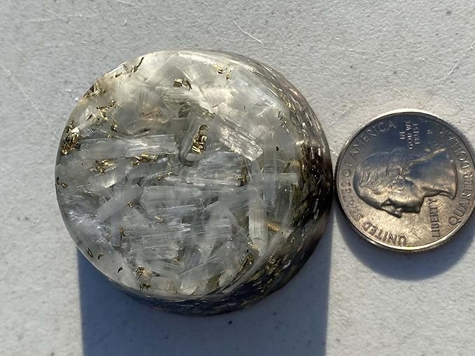 Selenite Orgone Generator Energy Accumulator 7.83Hz/432Hz/528Hz/Advance Harmonics Many Beautiful Ingredients! (Selenite)