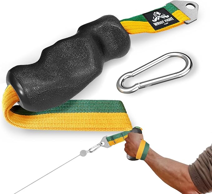 Ergonomic Pulley Handle for Arm Strength Training – TPE-Coated Non-Slip Grip Attachment for Cable Machines – Comfortable Wrist & Bicep Isolation Handle