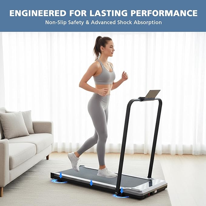OLIXIS Walking Pad Treadmill for Home, Under Desk Treadmill for Small Space, Portable Design for Home Office Workouts, LED Display with Remote Control, Low Noise