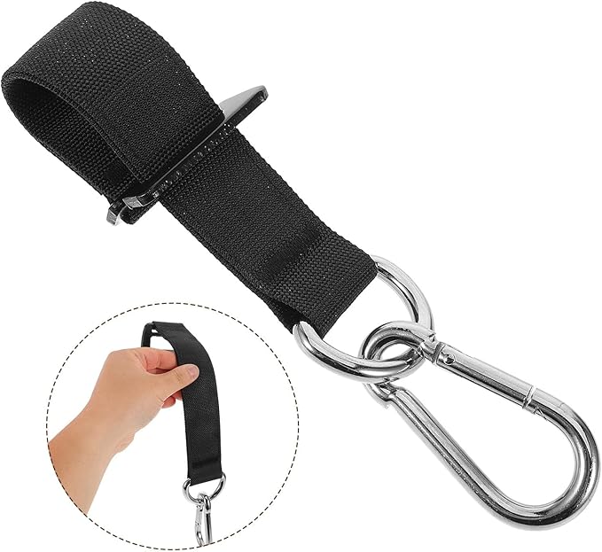Fitness Pull up Hooks and Sandbag Hanging Strap, Heavy-Duty Black Metal Gym Equipment Accessory for Home Workout, Punching Bag and Swing Suspension, Strength Training Attachment