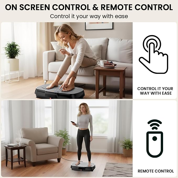 Vibration Plate Exercise Machine: TISSCARE Vibrating Plates for Weight Loss and Lymphatic Drainage, 400lbs Shake Plate Whole Body Workout Platform for Home Fitness Fat Burner Gifts