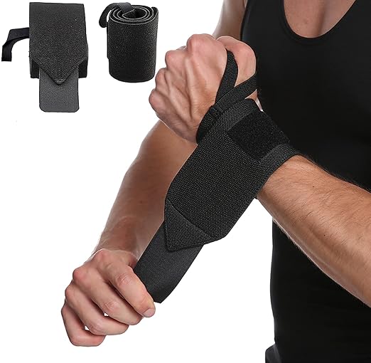 Wrist Wraps, 2 Pack Wrist Brace Wrist Straps for Weightlifting, Wrist Straps Lifting Straps Wrist Weights Carpal Tunnel Wrist Brace, Wrist Brace for Working Out Gym Accessories for Men (Black)