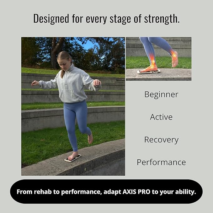Slant Board Balance Board for Ankle & Calf Stretching – Single-Leg Axis Board for Physical Therapy, Rehab & Stability Training – Non-Slip Wooden Wobble Board