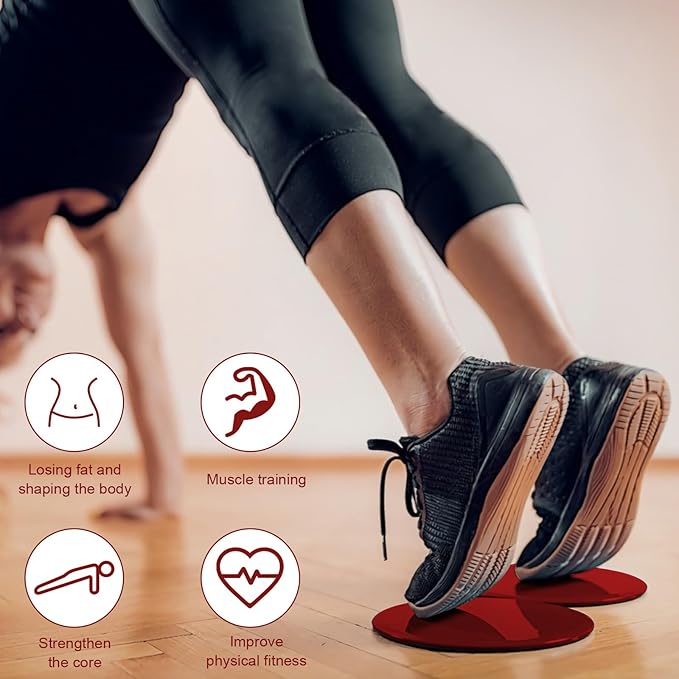 Set of 4 Round Core Sliders for Working Out,17.5cm/6.89In Exercise Core Pilates Sliders,Floor Foot Slider for Exercise