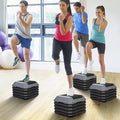 Step Aerobic Platform,16" x 16" Step Adjustable High Step Aerobic Platform with 6"- 8"-10"-12", Home Gym Exercise Fitness Workout Equipment