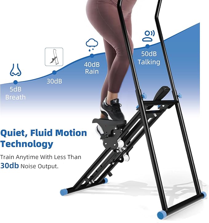 Stair Stepper with Resistance, Home Gym Stair Stepper, Folding Vertical Climber Cardio Exercise Machine, Stair Climber for Full Body Workout with Noise-Free Experience, Adjustable Handlebar & Pedals