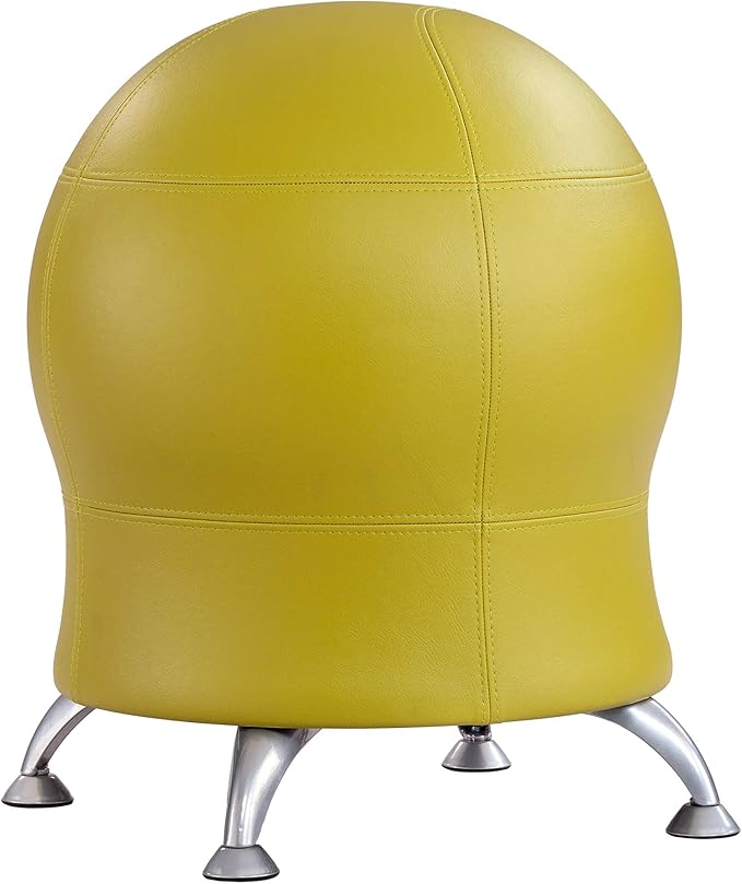 Safco Zenergy Ball Chair, Active Seating, Anti-Burst, Inflatable Chair for Home Office and Classroom, Green Vinyl