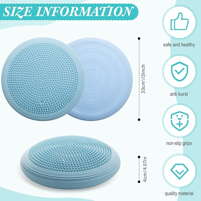 Libima 2 Pcs Wobble Cushion Wiggle Seat Flexible Sensory Seating Balance Disc Board for Men Women Physical Exercise Improving Posture Home Office