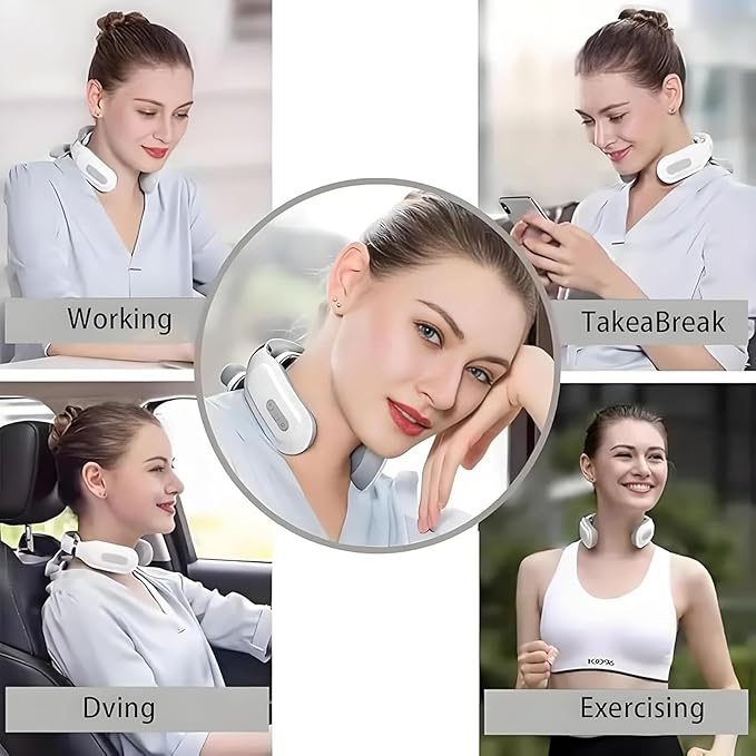 Vitality Magic Pro 2.0 Neck Massager, 4-Head Magic Pro 2.0 Neck Massage,with 6 Vibration Modes & 15 Intensity Levels,Promote Muscle Relaxation for Women Men Gifts（1）
