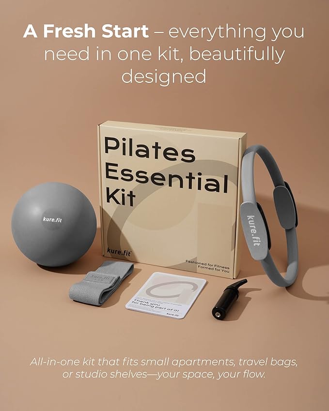 Pilates Kit for Women – Home Pilates Equipment Set with Ring, Ball & Resistance Bands | Pilates Starter Kit with Accessories in Gift Box