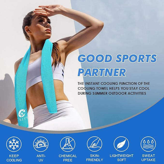 6 Pack Cooling Towels (47"x12") for Neck and Face, Ice Towel for Hot Weather, Soft Breathable Chilly Gym Towels, Microfiber Towel for Work Out, Yoga, Running, Camping & More Activities