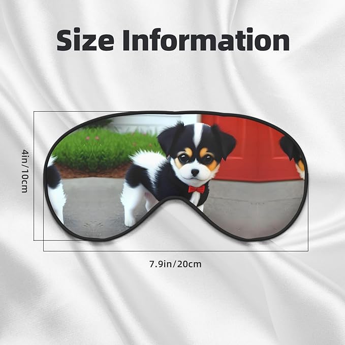 Black and White Puppy Head-Mounted Double-Sided Light-Blocking Sleeping Eye mask to Protect Eyes and Relieve Eye Fatigue