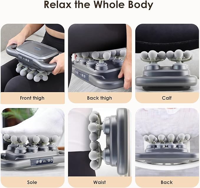 28 Head Massage Gun Set, Deep Tissue Percussion Massager, Electric Massage Tools with 9 Styles & Levels, Dark Grey