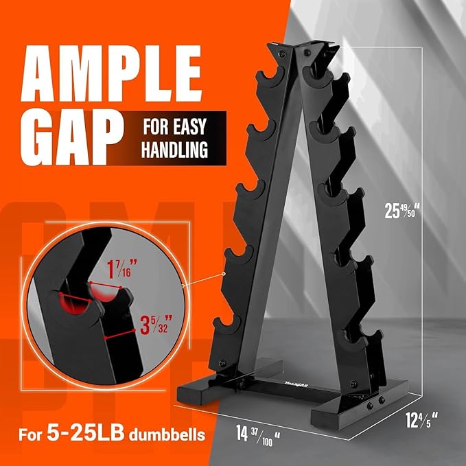 YES4ALL Dumbbell Rack Stand Only, 5 Tier A Frame Weight Rack for Dumbbells
