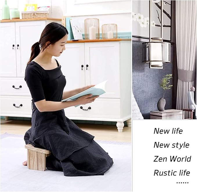 Kneeling Chair,Meditation Bench Kneeling Stool,Portable Foldable Perfect Kneeling Stool Ergonomic Yoga Bench, for Tea Ceremony, Seiza, Yoga, Praying and Healthier Sitting(Wood Color)