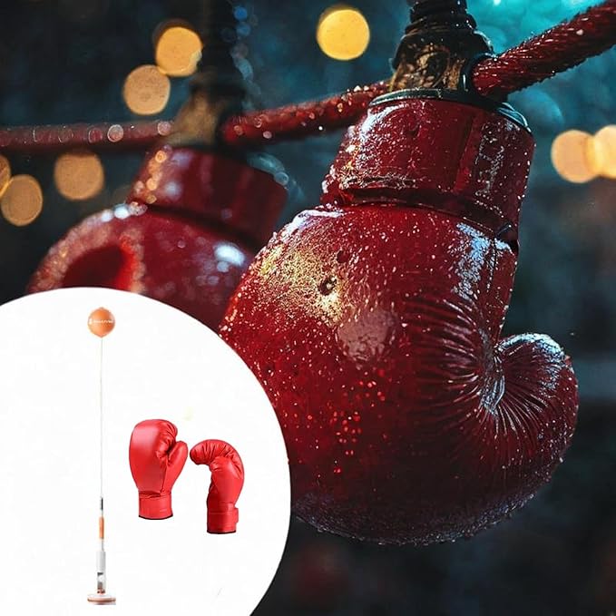 Punching Bag, Height Adjustable Boxing Set with Stand, Boxing Reaction Ball, Speed Bag Punching Equipment for MMA Home Gym Workout Fitness