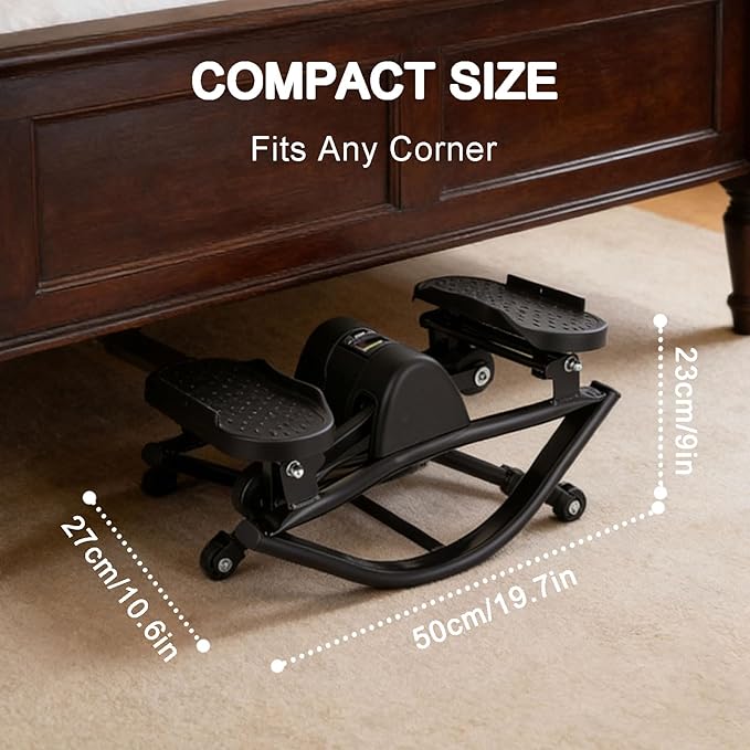 Rock Stepper Side to Side Portable Lateral Rocking Stepper with Digital Display and Non-Slip Mat Mini Steppers for Exercise at Home